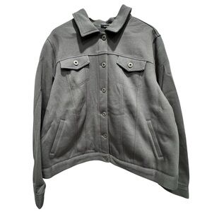 NWT Torrid Woman’s Gray Fleece Trucker Button Up Jacket-Size 3X